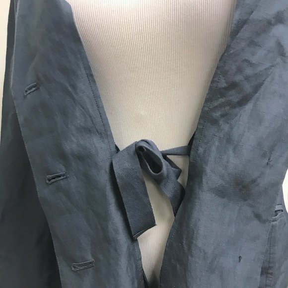 Marc by Marc Jacobs blue drawstring button up blazer silk linen classic XS - Picture 5 of 9
